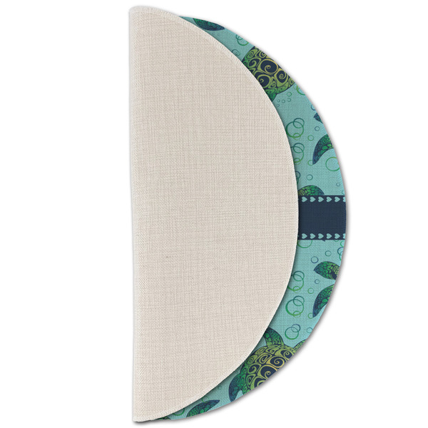 Sea Turtles Round Linen Placemats - HALF FOLDED (single sided)