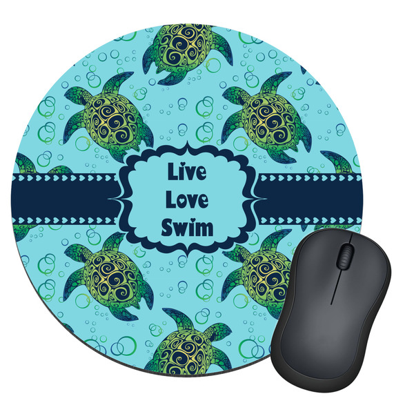 Custom Sea Turtles Round Mouse Pad (Personalized)