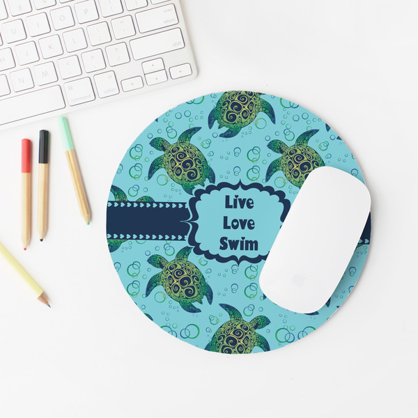 Sea Turtles Round Mousepad - LIFESTYLE 2