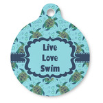 Sea Turtles Round Pet ID Tag - Large