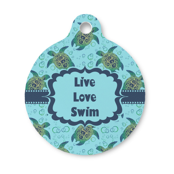 Custom Sea Turtles Round Pet ID Tag - Small