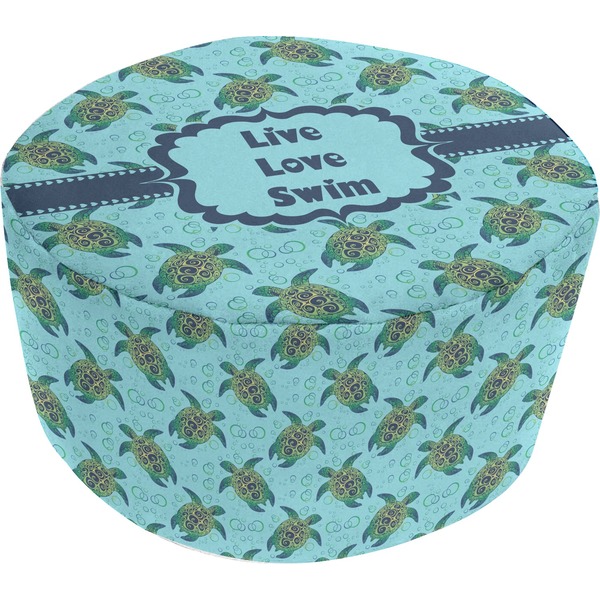 Custom Sea Turtles Round Pouf Ottoman (Personalized)