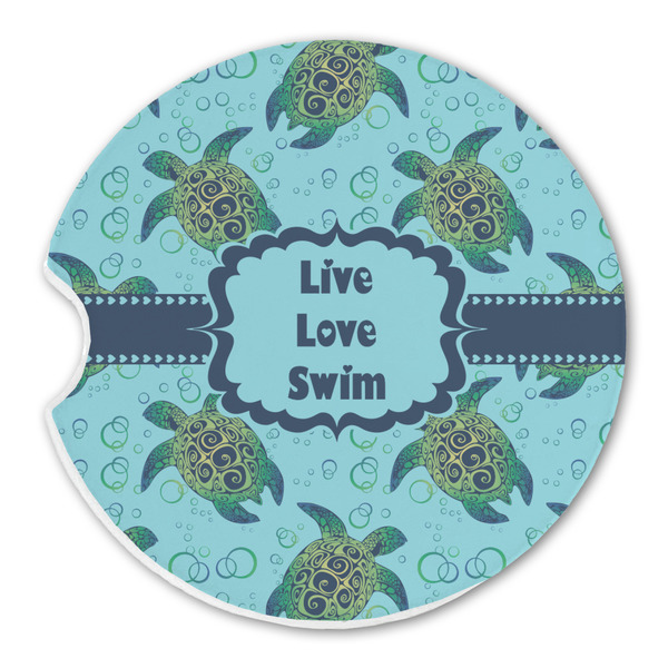 Custom Sea Turtles Sandstone Car Coaster - Single (Personalized)