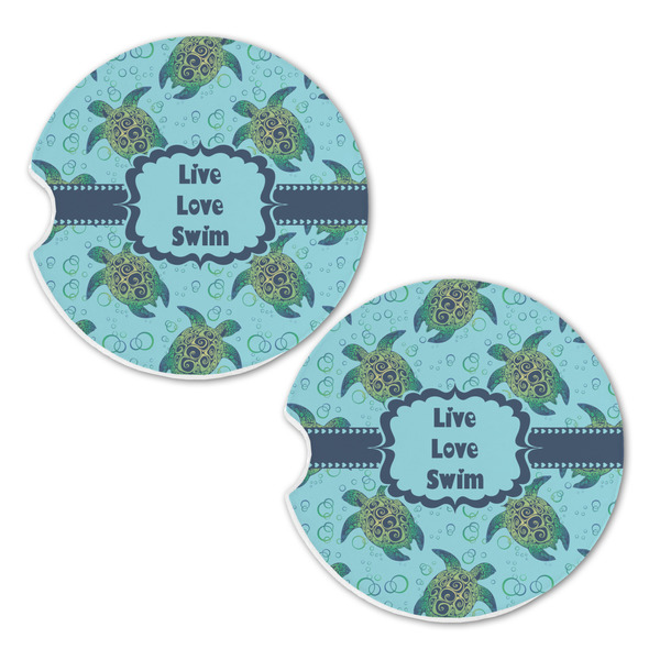 Sea Turtles Sandstone Car Coasters - Set of 2