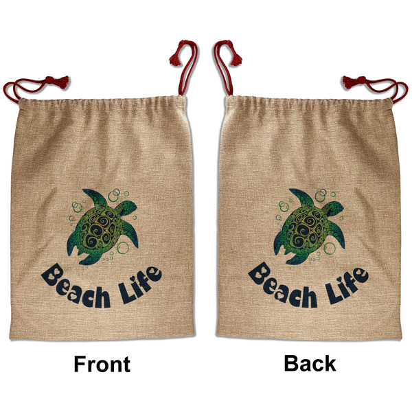 Sea Turtles Santa Bag - Front and Back