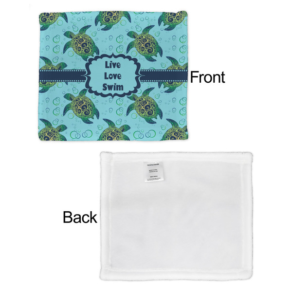 Sea Turtles Security Blanket - Front & White Back View
