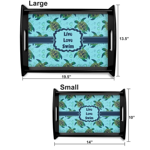 Sea Turtles Serving Tray Black Sizes