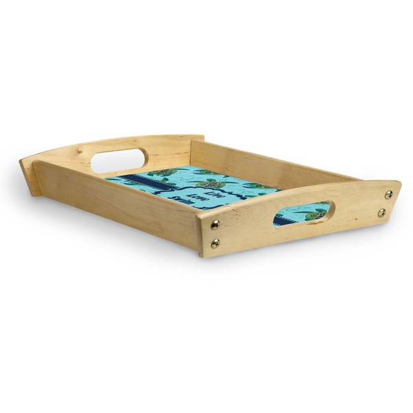 Sea Turtles Serving Tray Wood Small - Corner