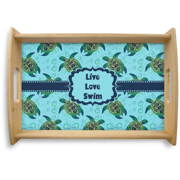 Custom Sea Turtles Natural Wooden Tray - Small (Personalized)