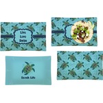 Sea Turtles Set of 4 Glass Rectangular Lunch / Dinner Plate (Personalized)