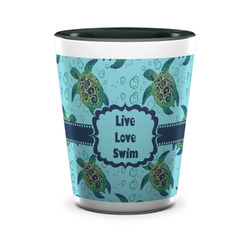 Sea Turtles Ceramic Shot Glass - 1.5 oz - Two Tone - Single