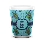 Sea Turtles Ceramic Shot Glass - 1.5 oz - White - Set of 4