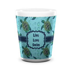 Sea Turtles Ceramic Shot Glass - 1.5 oz - White - Set of 4