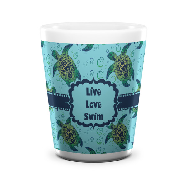 Sea Turtles Shot Glass - White - FRONT
