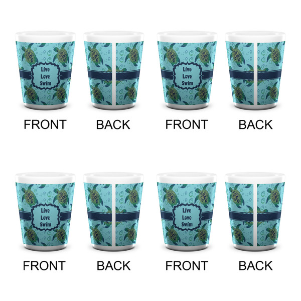 Sea Turtles Shot Glass - White - Set of 4 - APPROVAL