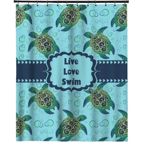 Custom Sea Turtles Extra Long Shower Curtain - 70"x84" (Personalized)