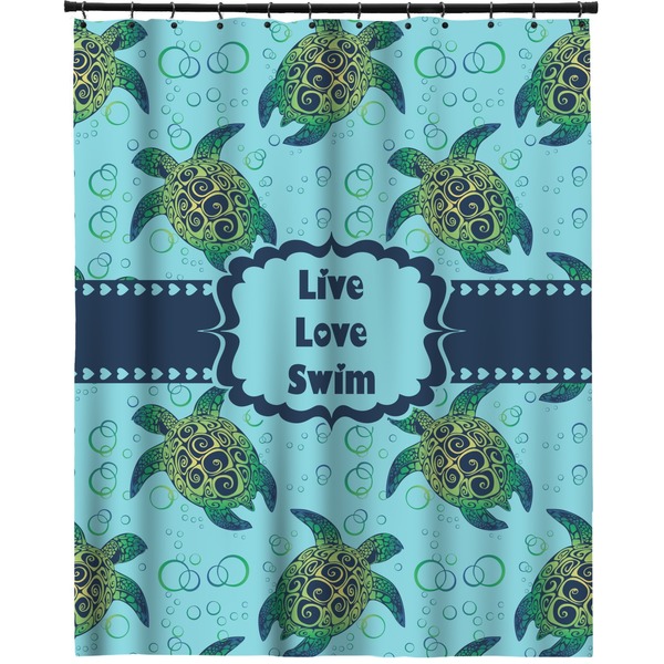 Custom Sea Turtles Extra Long Shower Curtain - 70"x84" (Personalized)