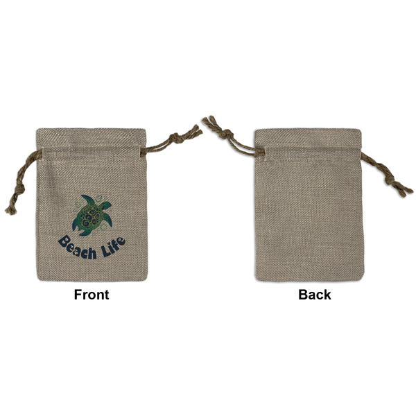 Sea Turtles Small Burlap Gift Bag - Front Approval
