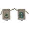 Sea Turtles Small Burlap Gift Bag - Front & Back