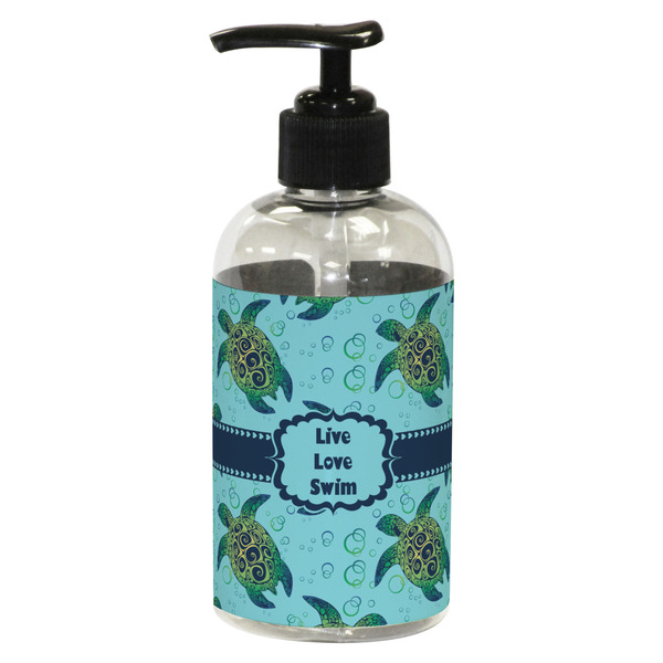 Custom Sea Turtles Plastic Soap / Lotion Dispenser (8 oz - Small - Black)