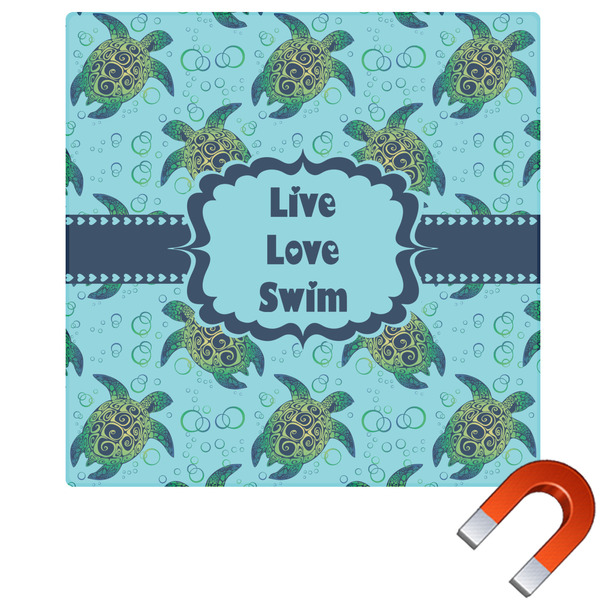 Custom Sea Turtles Square Car Magnet - 10" (Personalized)