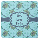 Sea Turtles Square Rubber Backed Coaster (Personalized)