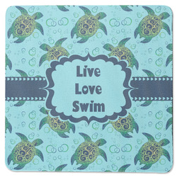 Sea Turtles Square Rubber Backed Coaster (Personalized)