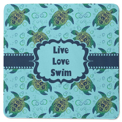 Sea Turtles Square Rubber Backed Coaster (Personalized)