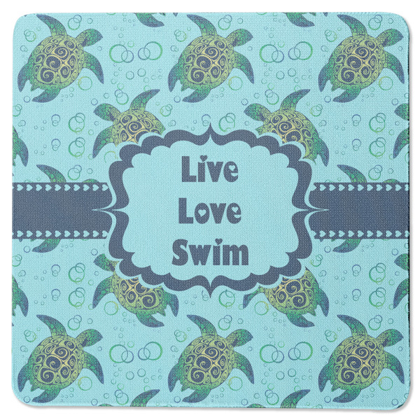 Sea Turtles Square Coaster Rubber Back - Single
