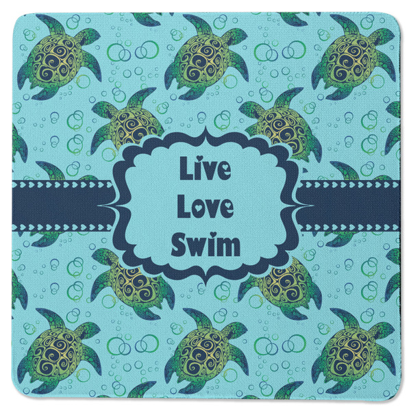 Sea Turtles Square Coaster Rubber Back - Single