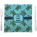 Sea Turtles Glass Square Lunch / Dinner Plate 9.5" (Personalized)