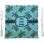 Sea Turtles 9.5" Glass Square Lunch / Dinner Plate- Single or Set of 4 (Personalized)