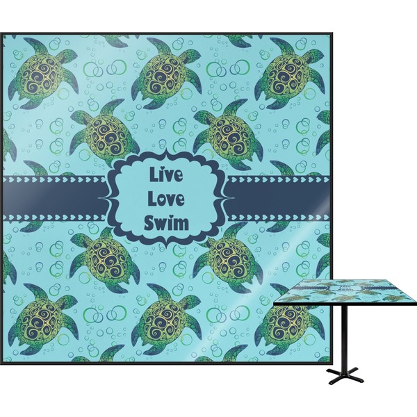 Custom Sea Turtles Square Table Top - 30" (Personalized)