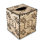 Sea Turtles Wood Tissue Box Cover - Square