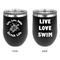 Sea Turtles Stainless Wine Tumblers - Black - Double Sided - Approval