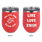 Sea Turtles Stainless Wine Tumblers - Coral - Double Sided - Approval