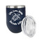 Sea Turtles Stainless Wine Tumblers - Navy - Double Sided - Alt View