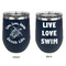 Sea Turtles Stainless Wine Tumblers - Navy - Double Sided - Approval