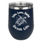 Sea Turtles Stainless Wine Tumblers - Navy - Double Sided - Front