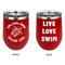 Sea Turtles Stainless Wine Tumblers - Red - Double Sided - Approval