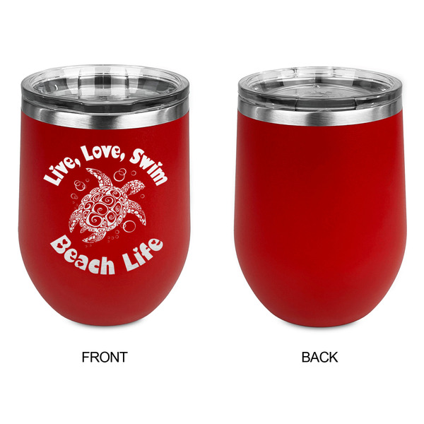 Sea Turtles Stainless Wine Tumblers - Red - Single Sided - Approval