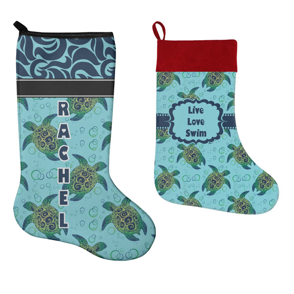 Sea Turtles Stockings - Side by Side compare