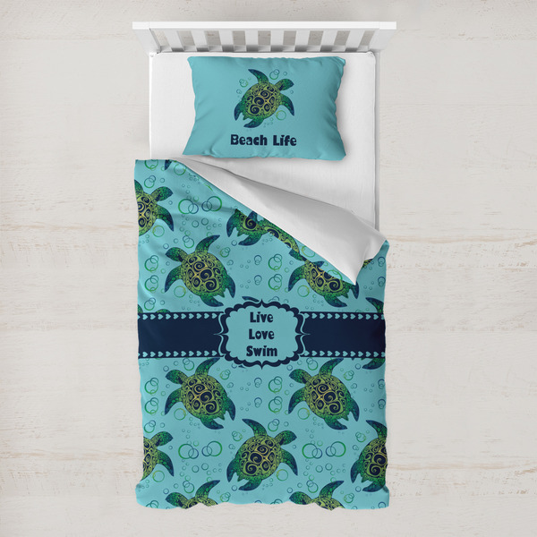 Custom Sea Turtles Toddler Bedding Set - With Pillowcase