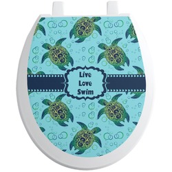 Sea Turtles Toilet Seat Decal - Round (Personalized)