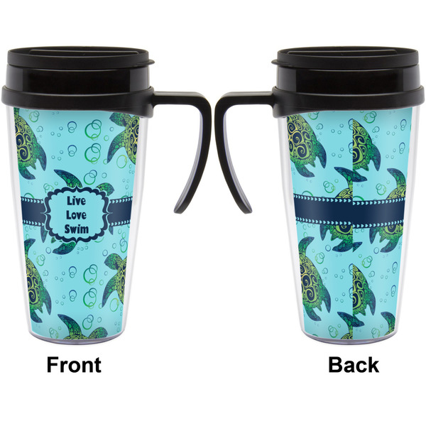 Sea Turtles Travel Mug with Black Handle - Approval