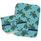Sea Turtles Two Rectangle Burp Cloths - Open & Folded