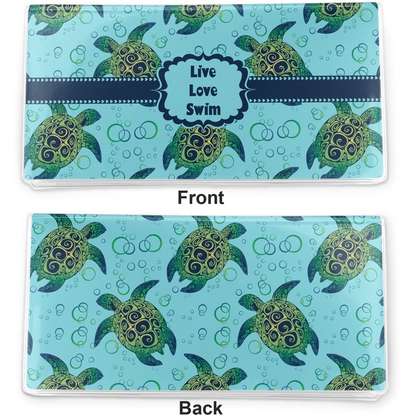 Sea Turtles Vinyl Check Book Cover - Front and Back