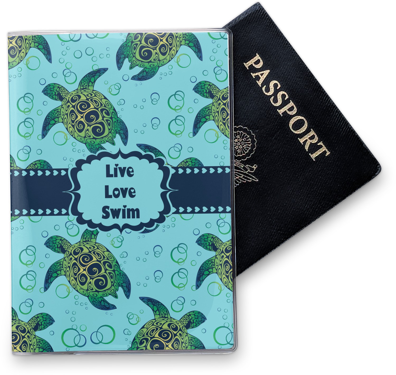 Custom Sea Turtles Vinyl Passport Holder (Personalized) YouCustomizeIt