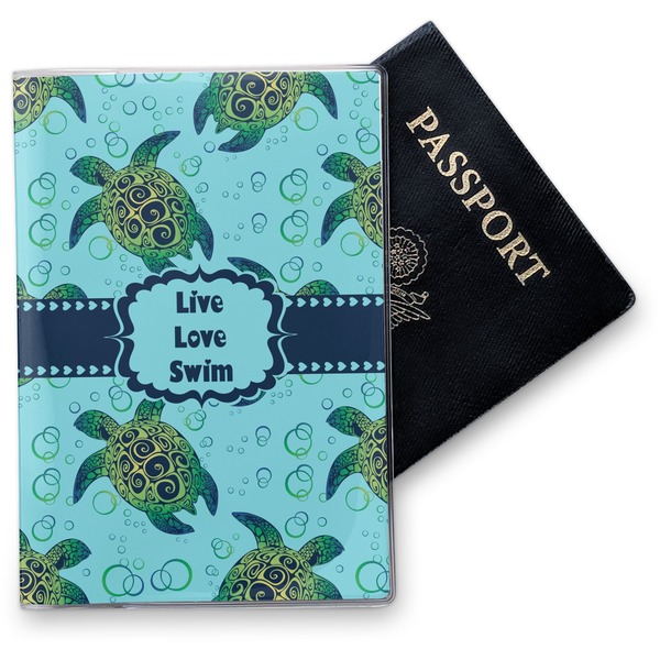 Custom Sea Turtles Vinyl Passport Holder (Personalized)