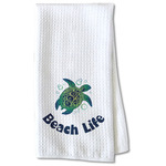 Sea Turtles Kitchen Towel - Waffle Weave - Partial Print